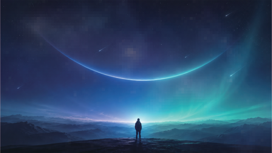 Offmap · A figure looking beyond the mapped world